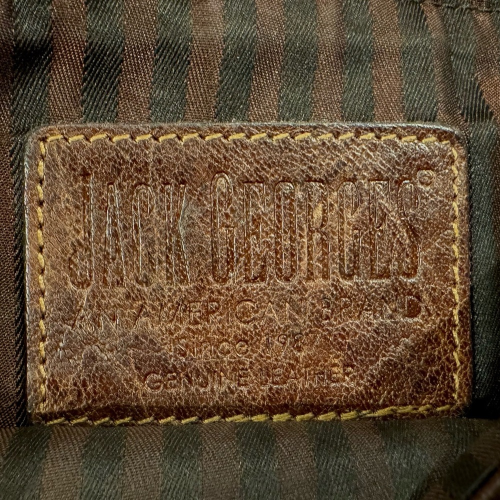 Jack Georges Hand Stained Buffalo Leather crossbody bag with built in wallet. - Picture 3 of 5